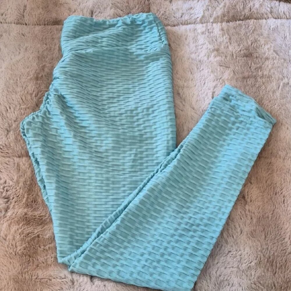 Textured Tights XL Turquoise - Picture 3 of 3